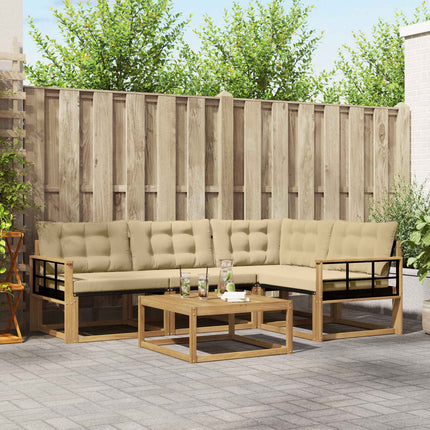 Utomhussoffset 5 pcs Vit och Beige 79 x 79 x 37 cm