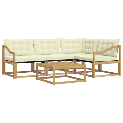 Utomhussoffset 5 pcs Vit och grädde 79 x 79 x 37 cm