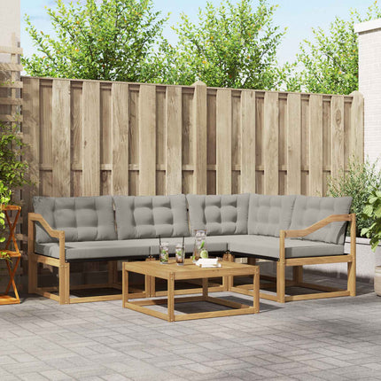 Utomhussoffset 5 pcs Vit och ljusgrå 79 x 79 x 37 cm