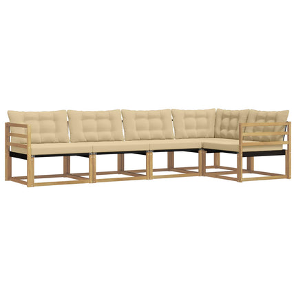 Utomhussoffset 5 st Vit och Beige