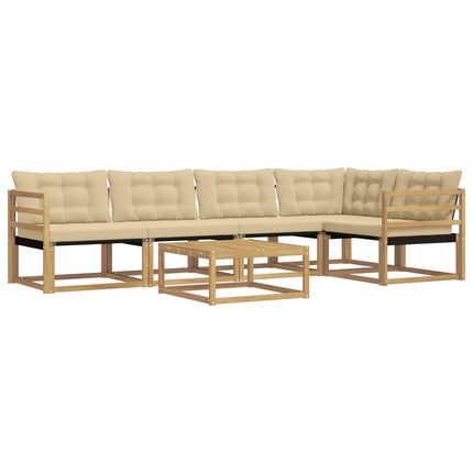 Utomhussoffset 6 pcs Vit och Beige 79 x 79 x 37 cm