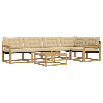 Utomhussoffset 6 st Vit och Beige