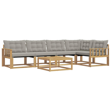 Utomhussoffset 6 pcs Vit och ljusgrå 79 x 79 x 37 cm