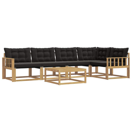 Utomhussoffset 6 pcs Vit och svart 79 x 79 x 37 cm