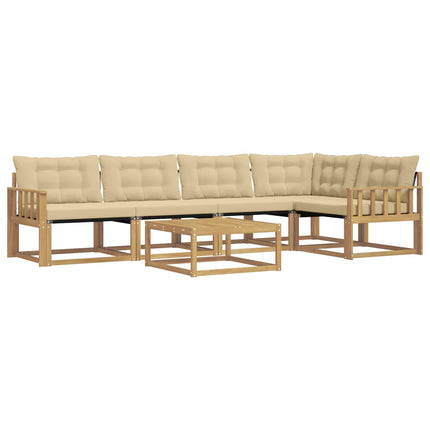 Utomhussoffset 6 st Vit och Beige