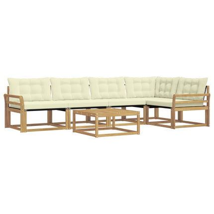 Utomhussoffset 6 pcs Vit och grädde 79 x 79 x 37 cm