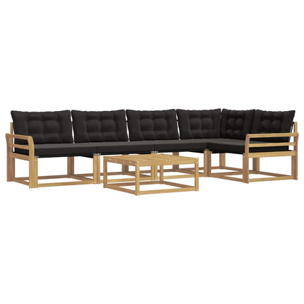 Utomhussoffset 6 pcs Vit och svart 79 x 79 x 37 cm