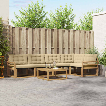 Utomhussoffset 6 pcs Vit och Beige 79 x 79 x 37 cm