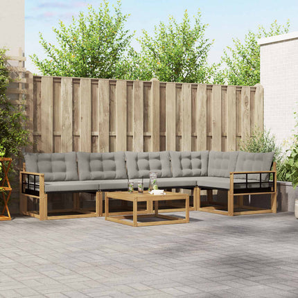 Utomhussoffset 6 pcs Vit och ljusgrå 79 x 79 x 37 cm