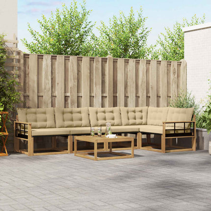 Utomhussoffset 6 pcs Vit och Beige 79 x 79 x 37 cm