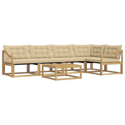 Utomhussoffset 6 st Vit och Beige