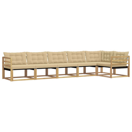 Utomhussoffset 6 st Vit och Beige