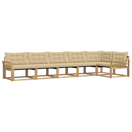 Utomhussoffset 6 st Vit och Beige