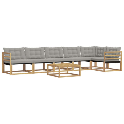 Utomhussoffset 7 pcs Vit och ljusgrå 79 x 79 x 37 cm