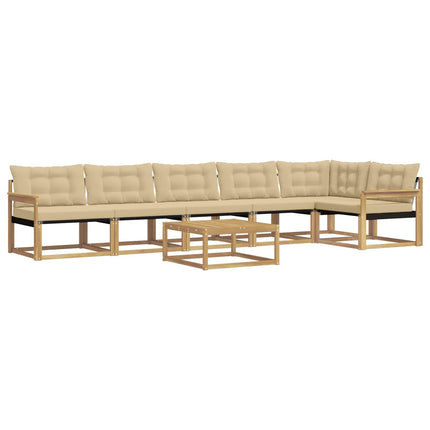 Utomhussoffset 7 st Vit och Beige