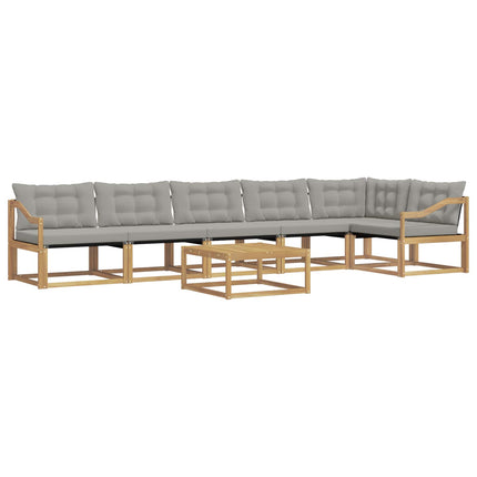 Utomhussoffset 7 pcs Vit och ljusgrå 79 x 79 x 37 cm