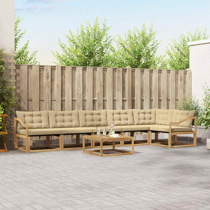 Utomhussoffset 7 pcs Vit och Beige 79 x 79 x 37 cm