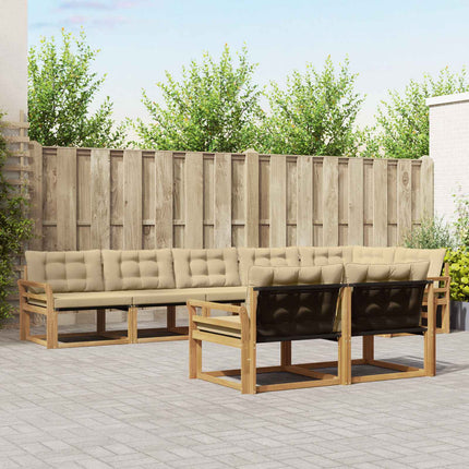 Utomhussoffset med kudde 8 pcs Vit och Beige