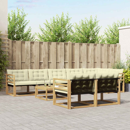 Utomhussoffset 9 pcs Vit och grädde 79 x 79 x 37 cm