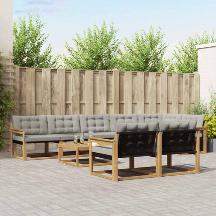 Utomhussoffset 9 pcs Vit och ljusgrå 79 x 79 x 37 cm