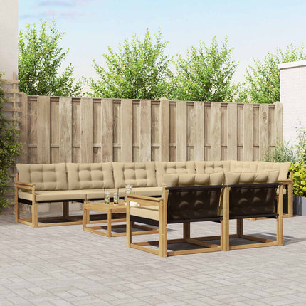 Utomhussoffset 9 pcs Vit och Beige 79 x 79 x 37 cm