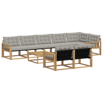 Utomhussoffset 9 pcs Vit och ljusgrå 79 x 79 x 37 cm