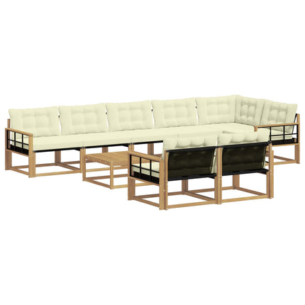 Utomhussoffset 9 pcs Vit och grädde 79 x 79 x 37 cm