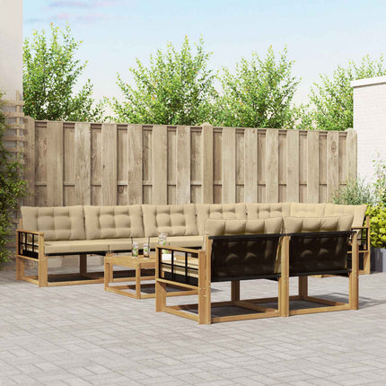 Utomhussoffset 9 pcs Vit och Beige 79 x 79 x 37 cm