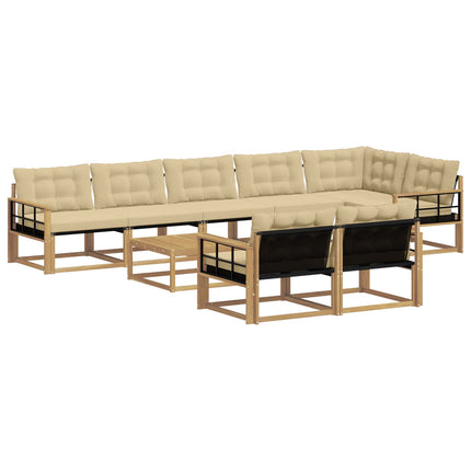 Utomhussoffset 9 pcs Vit och Beige 79 x 79 x 37 cm