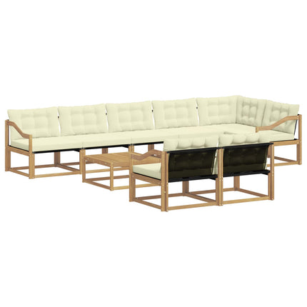 Utomhussoffset 9 pcs Vit och grädde 79 x 79 x 37 cm