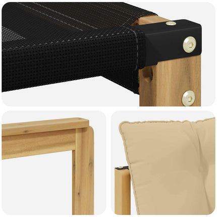 Utomhussoffset med kudde 6 pcs Vit och Beige
