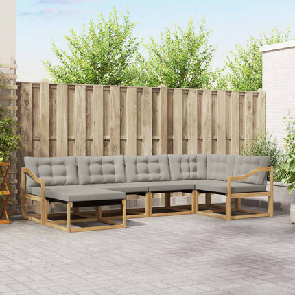 Utomhussoffset 6 pcs Vit och ljusgrå 325 x 166,5 x 73 cm