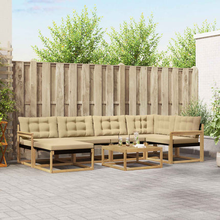 Utomhussoffset 7 pcs Vit och Beige 79 x 79 x 37 cm
