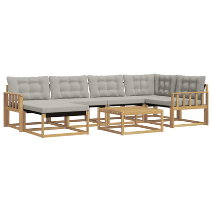 Utomhussoffset 7 pcs Vit och ljusgrå 79 x 79 x 37 cm