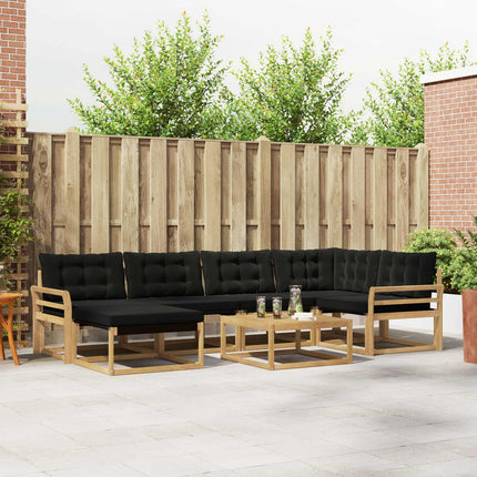 Utomhussoffset 7 pcs Vit och svart 79 x 79 x 37 cm