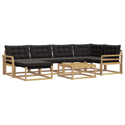 Utomhussoffset 7 pcs Vit och svart 79 x 79 x 37 cm