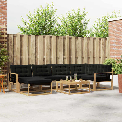 Utomhussoffset 7 pcs Vit och svart 79 x 79 x 37 cm
