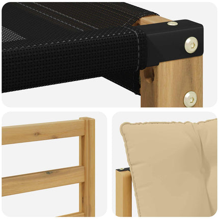 Utomhussoffset med kudde 7 pcs Vit och Beige