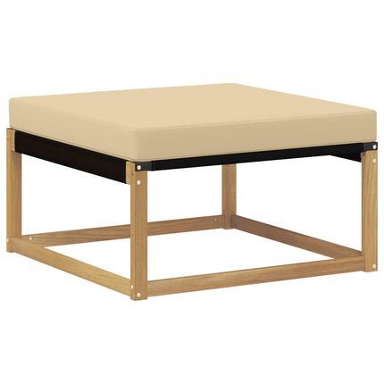 Utomhussoffset med kudde 7 pcs Vit och Beige