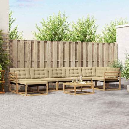 Utomhussoffset 8 pcs Vit och Beige 79 x 79 x 37 cm