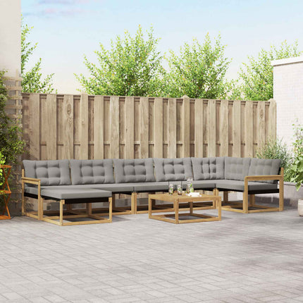 Utomhussoffset 8 pcs Vit och ljusgrå 79 x 79 x 37 cm