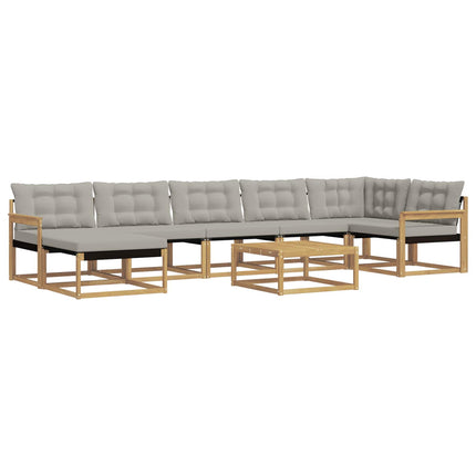 Utomhussoffset 8 pcs Vit och ljusgrå 79 x 79 x 37 cm