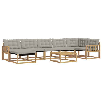 Utomhussoffset 8 pcs Vit och ljusgrå 79 x 79 x 37 cm