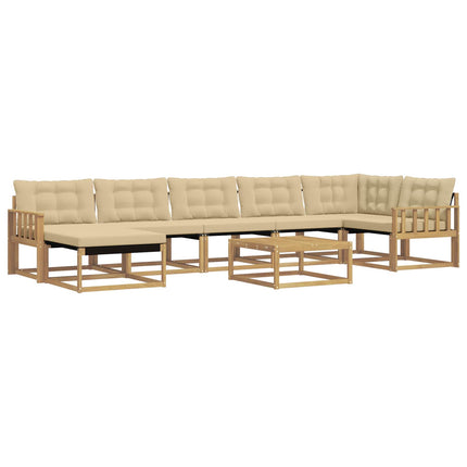 Utomhussoffset 8 pcs Vit och Beige 79 x 79 x 37 cm