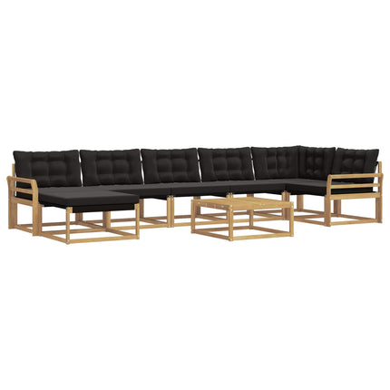 Utomhussoffset 8 pcs Vit och svart 79 x 79 x 37 cm