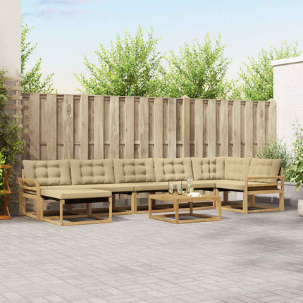 Utomhussoffset 8 pcs Vit och Beige 79 x 79 x 37 cm