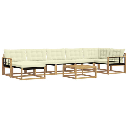 Utomhussoffset 8 pcs Vit och grädde 79 x 79 x 37 cm