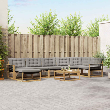 Utomhussoffset 8 pcs Vit och ljusgrå 79 x 79 x 37 cm