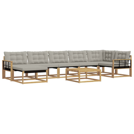 Utomhussoffset 8 pcs Vit och ljusgrå 79 x 79 x 37 cm