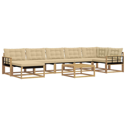 Utomhussoffset 8 pcs Vit och Beige 79 x 79 x 37 cm